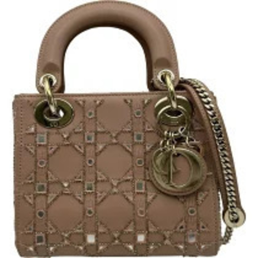 Christian Dior Cannage Satin Shoulder Bag Pink